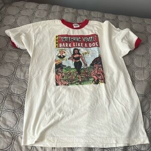 Vintage screeching weasel bark like a dog ringer t shirt size large.